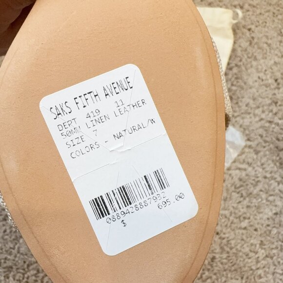 NIB ALEXANDRE BIRMAN CLARITA LINEN AND SNAKESKIN KITTEN HEEL SANDALS 7/37.5 - Picture 6 of 8